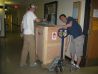 Nick and Chris carrying our first femtosecond laser system - Spitfire to our new lab, June 2005